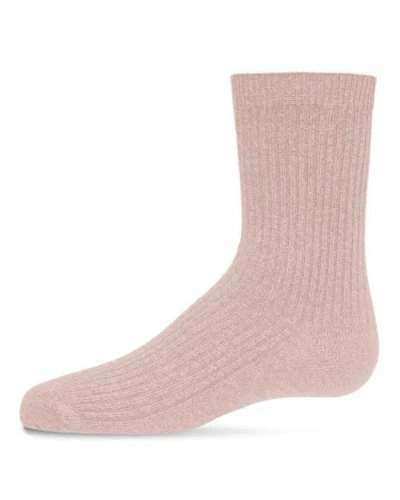 Memoi Babies'  Ribbed Rich Crew Socks In Pink