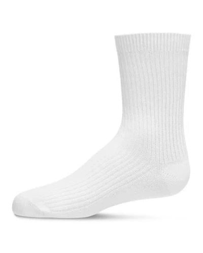 Memoi Babies'  Ribbed Rich Crew Socks In White