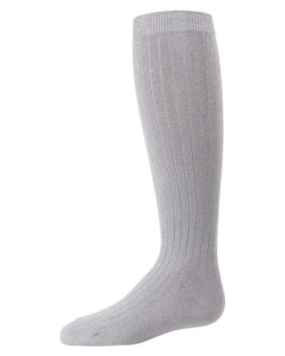 Memoi Kids'  Ribbed Shimmer Knee-high Socks In Gray