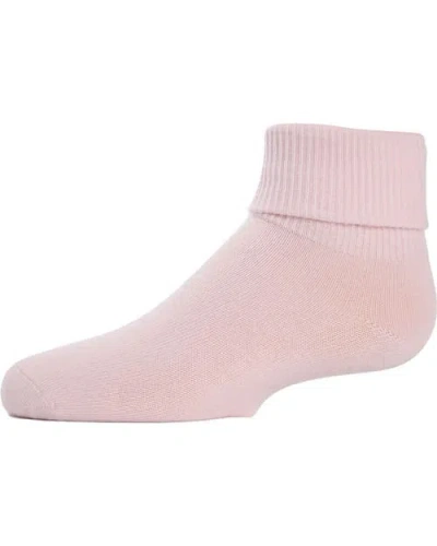 Memoi Babies'  Ribbed Triple-roll-cuff Ankle Sock In Pink