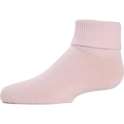 Memoi Kids'  Ribbed Triple-roll-cuff Ankle Sock In Pink