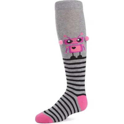 Memoi Kids'  Rockin' Robots Knee Socks In Gray