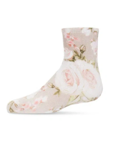 Memoi Kids'  Rose Floral Crew Sock In Multi