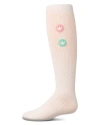 Memoi Kids'  Rubber Smiley Face Rich Knee Sock In Neutral