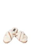 Memoi Serena Faux Fur Slipper In Ivory