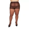 Memoi Sheer Control Top Pantyhose Plus Mm-2207 In Brown