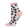 Memoi Sheer Leopard Womens Breathable 1 Pair Quarter Ankle Socks In Orange