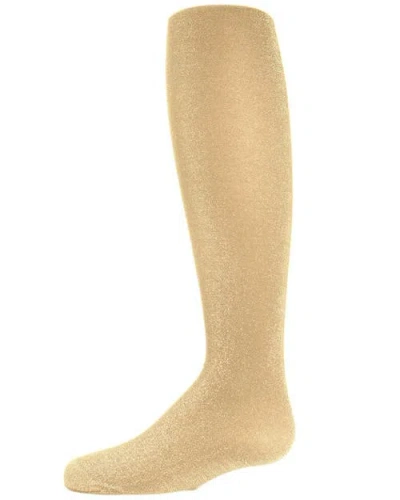 Memoi Kids'  Shining Star Shimmer Tights In Gold