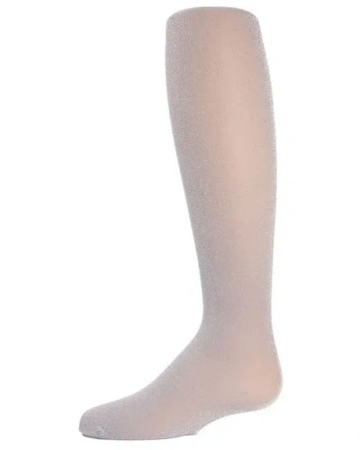 Memoi Kids'  Shining Star Shimmer Tights In Silver