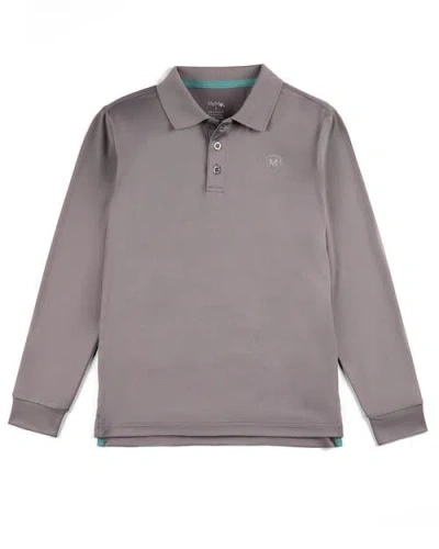 Memoi Kids'  Silky Dri-effect Long Sleeve Polo Shirt In Brown
