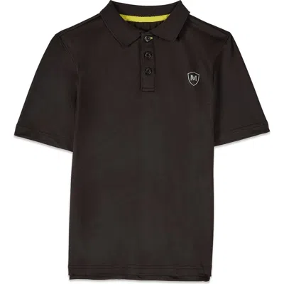 Memoi Kids'  Silky Dri-effect Short Sleeve Polo Shirt In Black