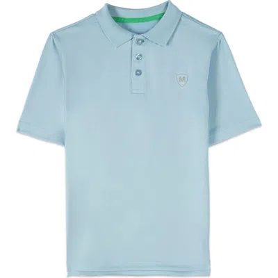 Memoi Kids'  Silky Dri-effect Short Sleeve Polo Shirt In Blue