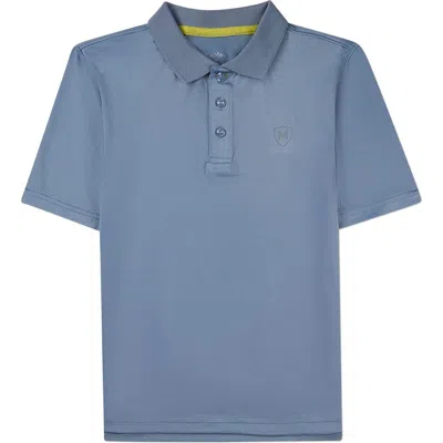 Memoi Kids'  Silky Dri-effect Short Sleeve Polo Shirt In Blue