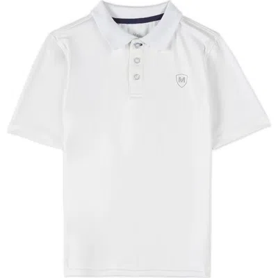 Memoi Kids'  Silky Dri-effect Short Sleeve Polo Shirt In White