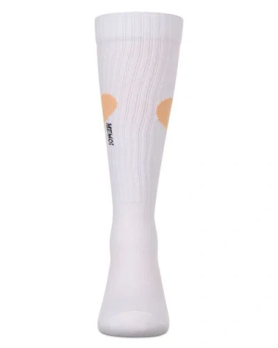 Memoi Kids'  Single Heart Logo Knee High Socks In White