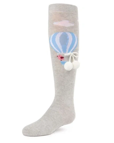 Memoi Kids'  Sky's The Limit Pom-pom Knee Socks In Gray