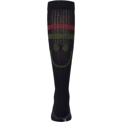 Memoi Kids'  Smile Stripe Knee High Sock In Black