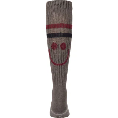 Memoi Kids'  Smile Stripe Knee High Sock In Gray