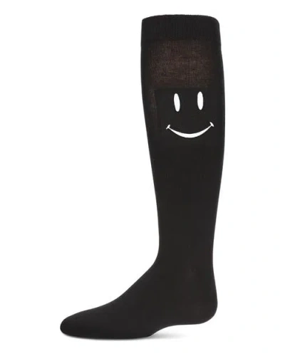Memoi Kids'  Smiley Embossed Knee-high Socks In Black