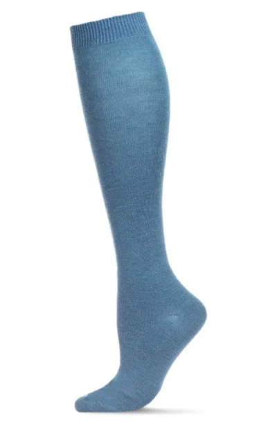 Memoi Soft Knee High Socks In Blue Heather