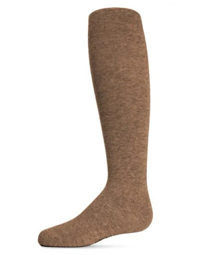 Memoi Babies'  Soft Pima Cotton Opaque Tights In Brown