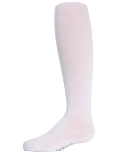 Memoi Babies'  Soft Pima Cotton Opaque Tights In White