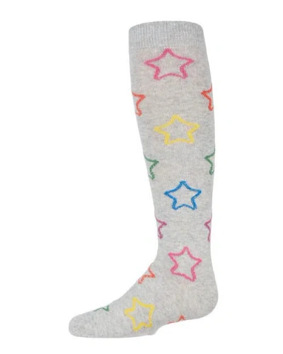 Memoi Kids'  Star Shine Knee-high Socks In White