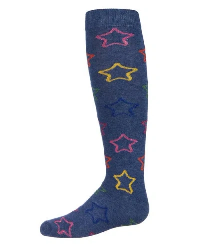Memoi Kids'  Star Shine Knee-high Socks In Blue