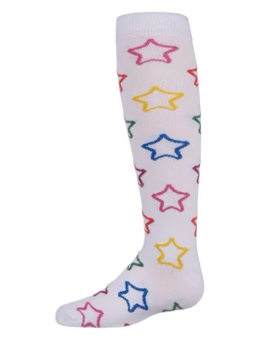 Memoi Kids'  Star Shine Knee-high Socks In White