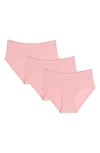 Memoi Stretch Modal 3-pack Briefs In Pink