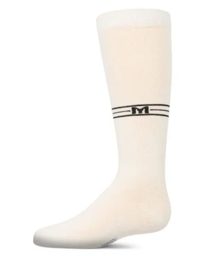 Memoi Kids'  Stretch Multi Stripe M Graphic Knee Sock In Neutral
