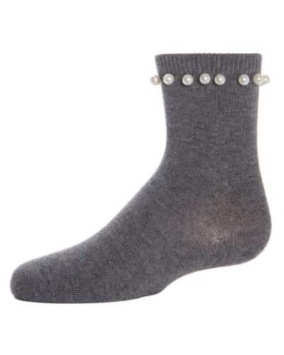 Memoi Babies'  String Of Pearls Crew Socks In Gray