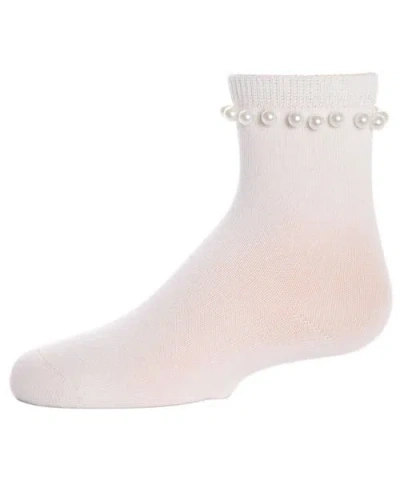 Memoi Babies'  String Of Pearls Crew Socks In White
