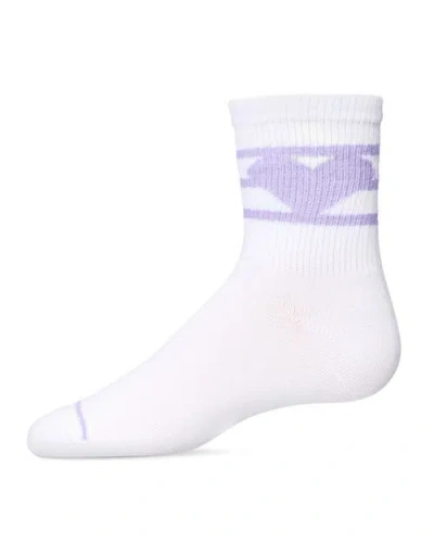 Memoi Kids'  Sweetheart Crew Socks In White