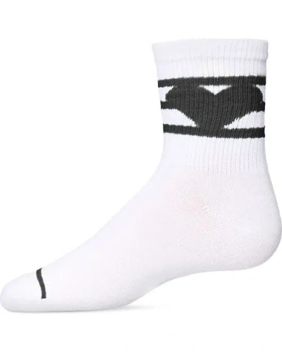 Memoi Kids'  Sweetheart Crew Socks In White