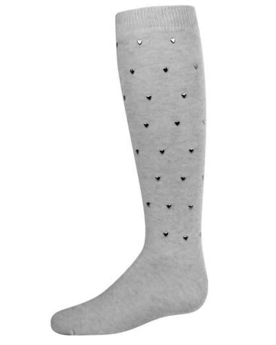 Memoi Kids'  Sweetheart Studded Knee-high Socks In Gray