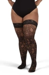 Memoi Swirl Net Thing High Tights In Black
