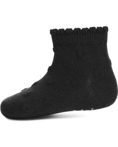 Memoi Kids'  Swiss Dot Anklet Socks In Black