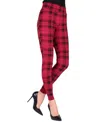 Memoi Tartan Shaping Women's Leggings In Multi