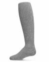 Memoi Kids'  Thin Ribbed Basic Non-binding Tights In Gray