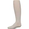 Memoi Kids'  Thin Ribbed Cotton Tights In White