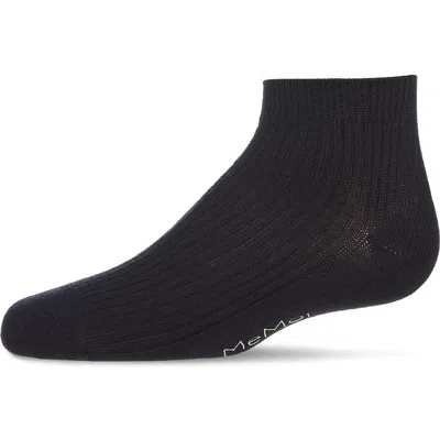 Memoi Thin Ribbed Kids Anklet Sock In Blue