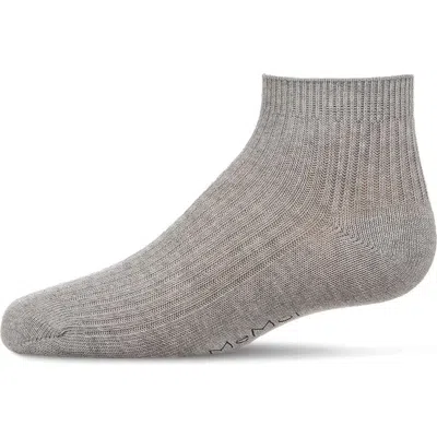 Memoi Thin Ribbed Kids Anklet Sock In Gray