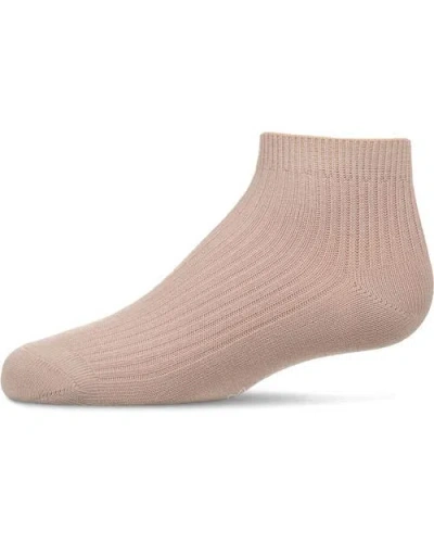 Memoi Babies'  Thin Ribbed Kids Anklet Sock In Pink