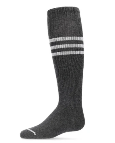 Memoi Kids'  Thin Ribbed Sport Stripe Knee High Socks In Gray