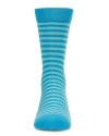 Memoi Kids'  Thin Stripe Crew Sock In Blue