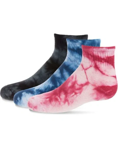 Memoi Kids'  Tie Dye Mid-cut Socks 3-pack In Multi