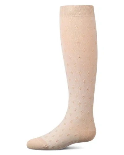Memoi Kids'  Tiny Bloom Pointelle Fine-gauge Knee High Sock In Neutral