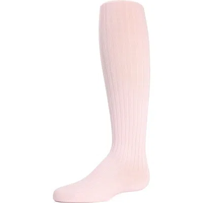 Memoi Babies'  Toddler Ribbed Cotton Blend Sweater Tights In Pink