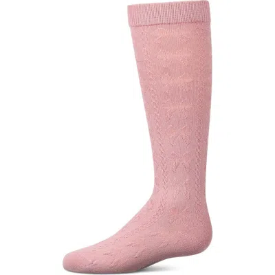 Memoi Kids'  Tonal Bow-trim Cable-rib Knee High Sock In Purple
